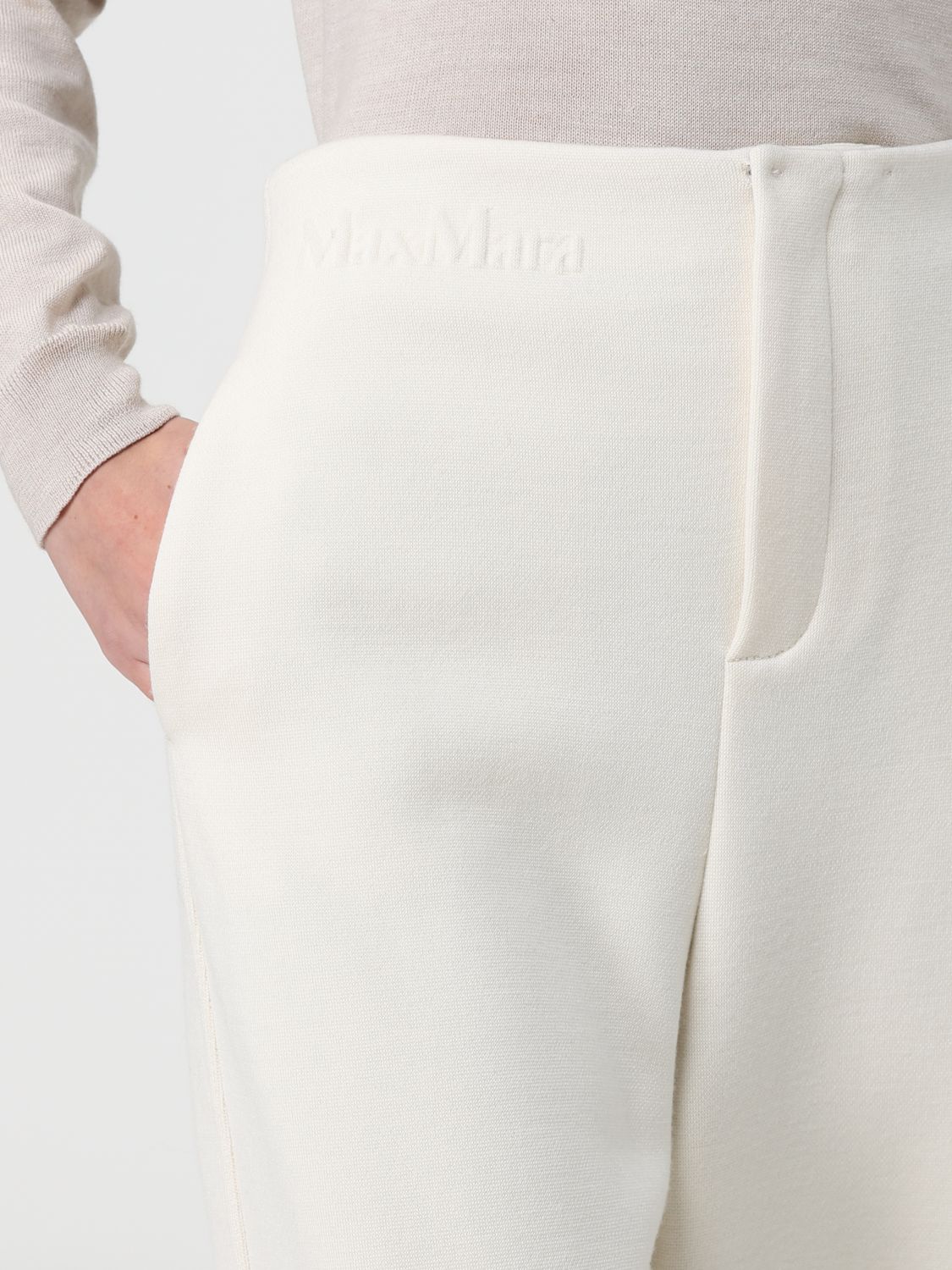 Max Mara Pants Woman Ivory MAX MARA