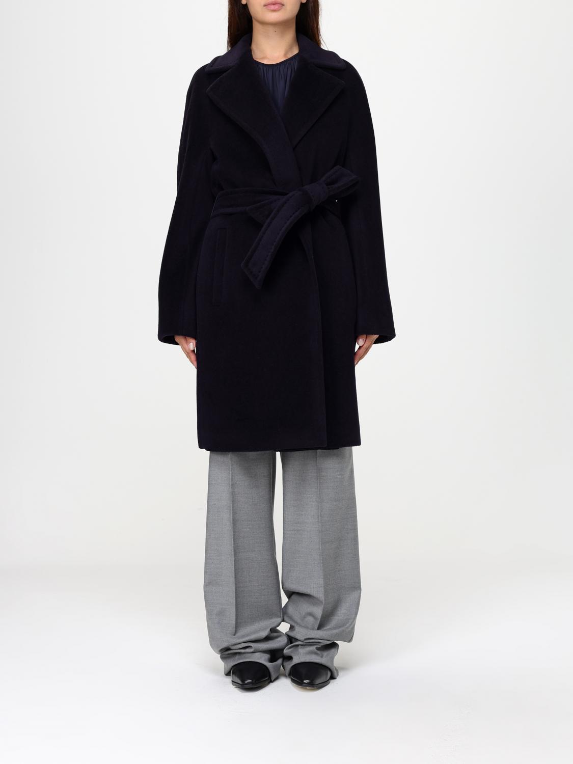 Max Mara Studio Coat Woman Blue MAX MARA STUDIO