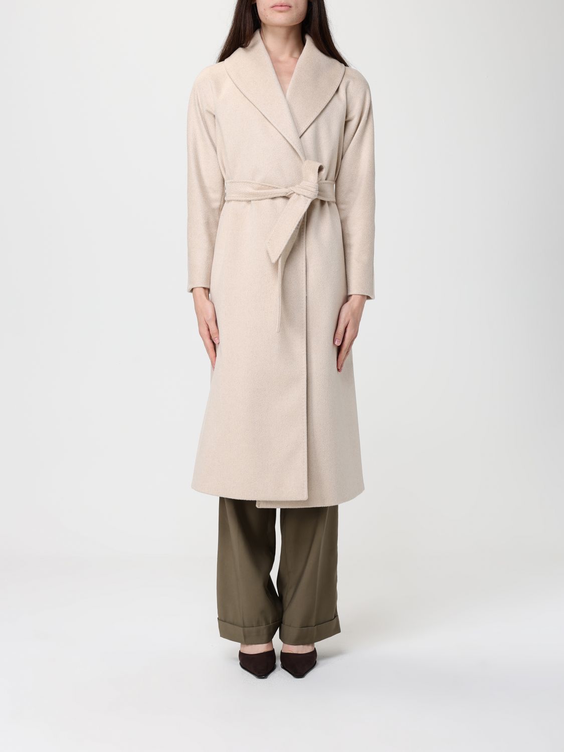 Max Mara Studio Coat Woman Beige MAX MARA STUDIO