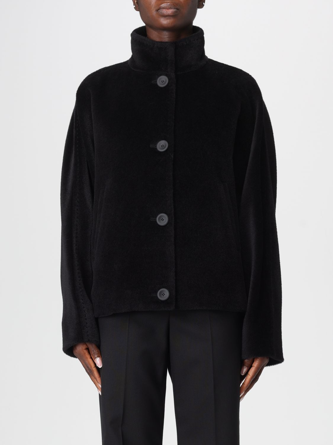 Max Mara Studio Coat Woman Black MAX MARA STUDIO
