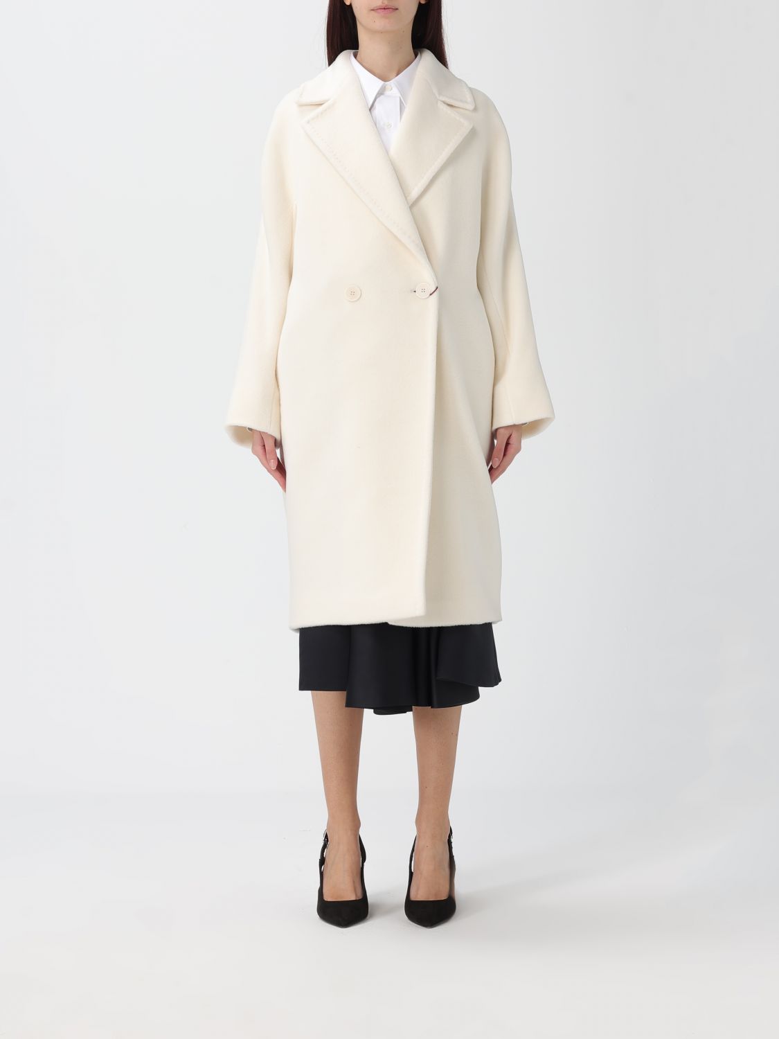 Max Mara Studio Coat Woman White MAX MARA STUDIO