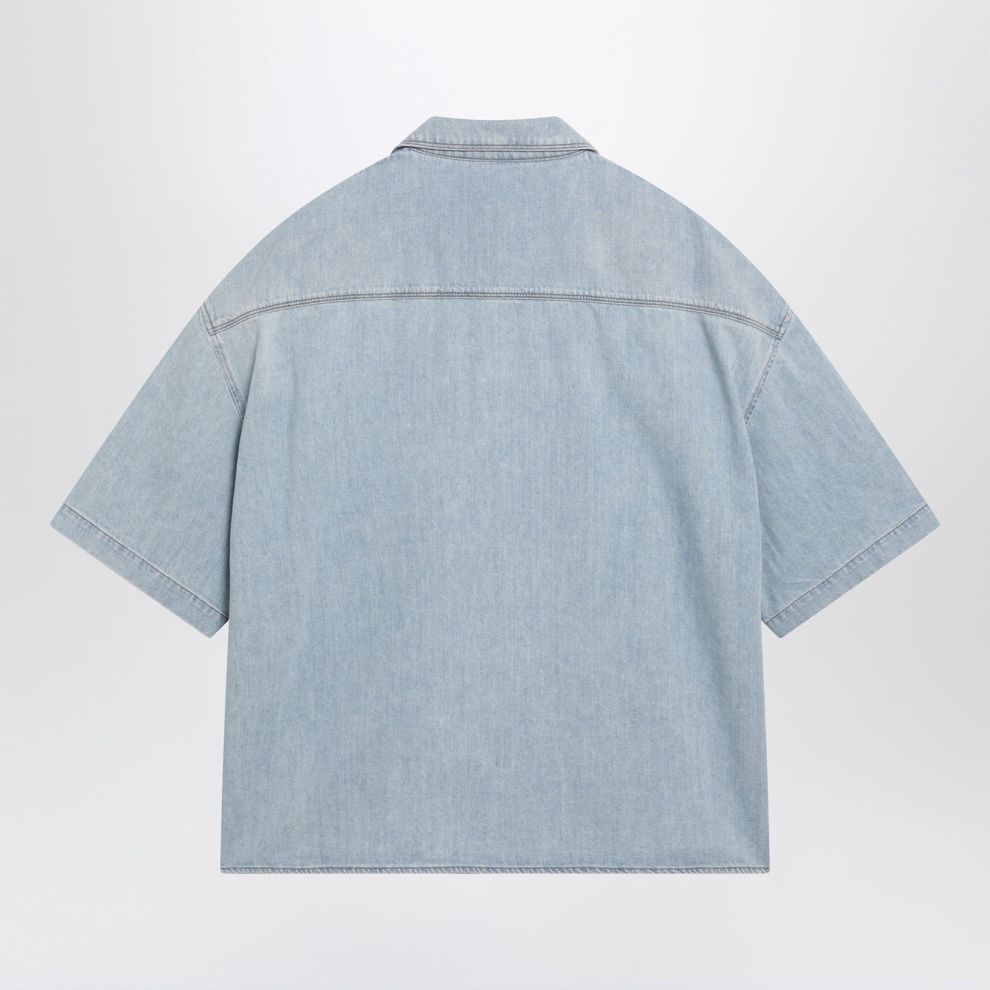 Loewe Washed Blue Denim Short-Sleeve Shirt Men LOEWE