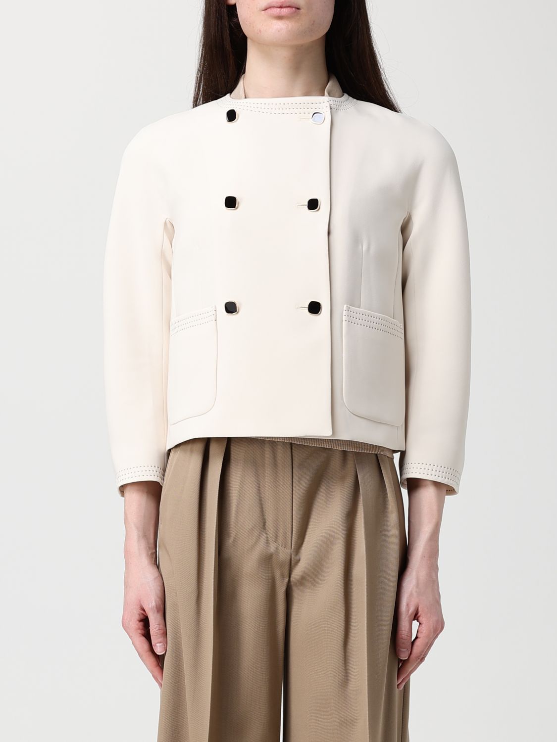 Max Mara Studio Jacket Woman Cream MAX MARA STUDIO