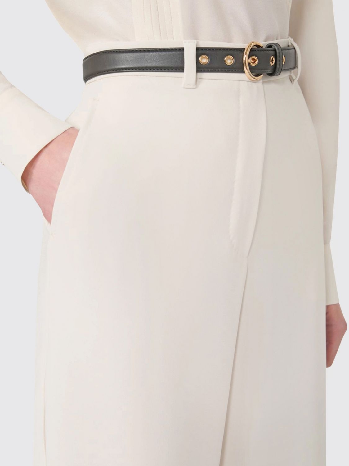 Max Mara Studio Pants Woman Yellow Cream MAX MARA STUDIO