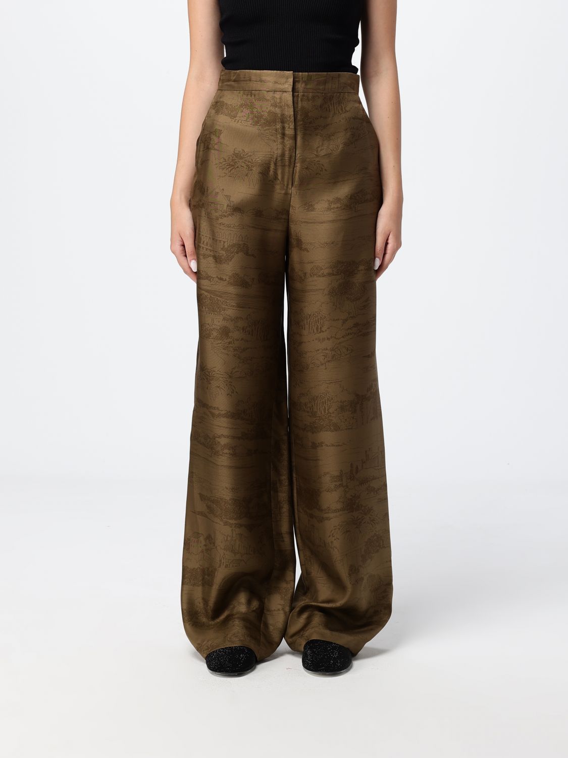 Max Mara Studio Pants Woman Kaki MAX MARA STUDIO