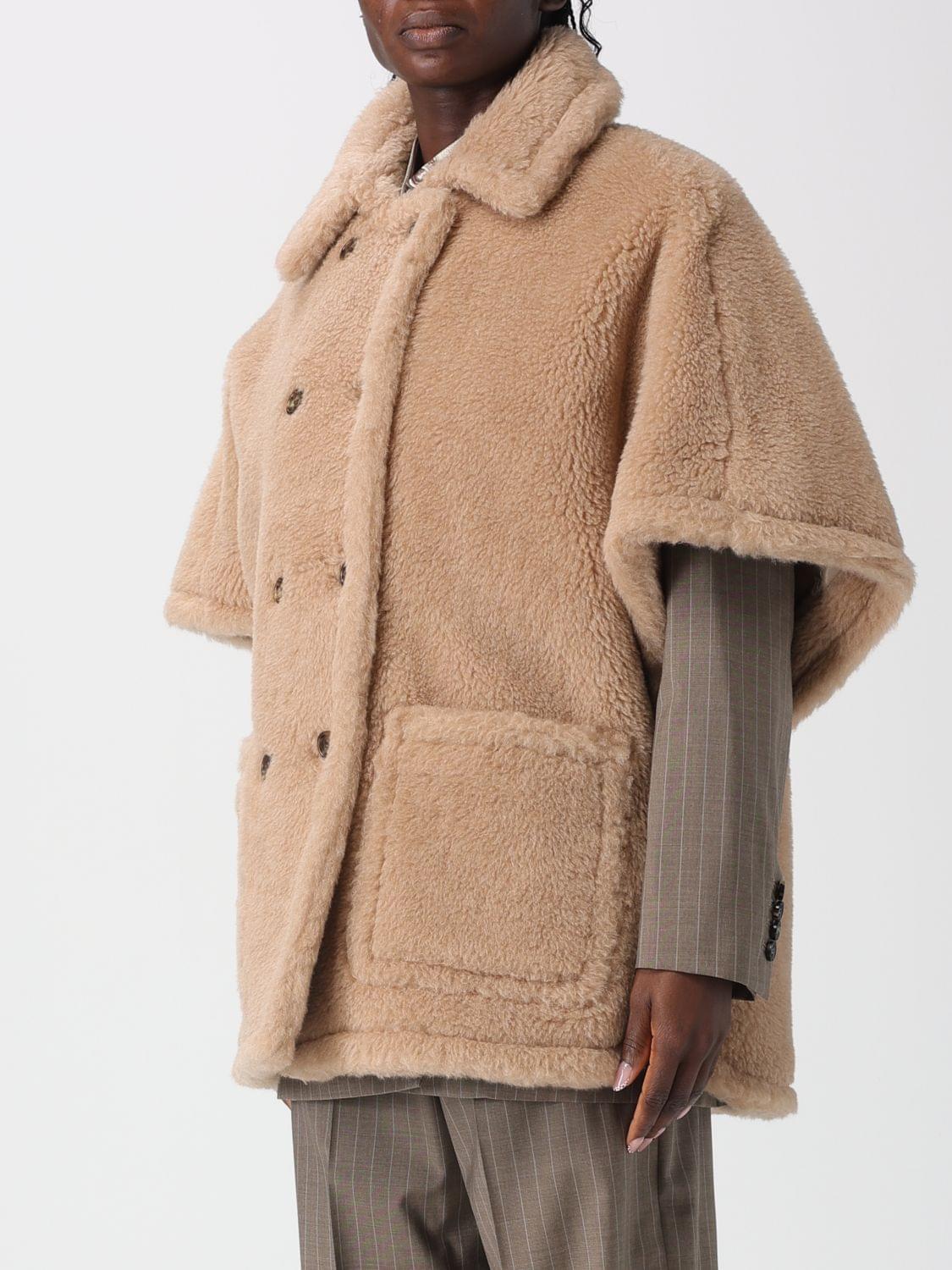 Max Mara Fur Coat Woman Beige MAX MARA