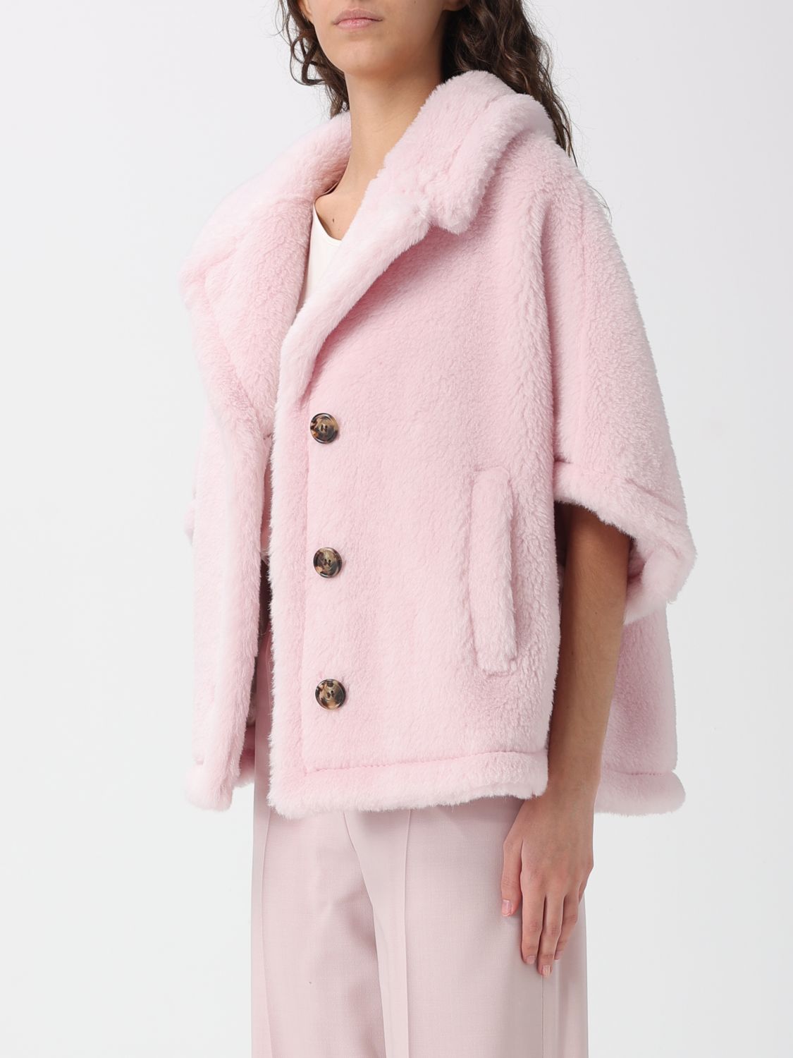 Max Mara Fur Coat Woman Pink MAX MARA