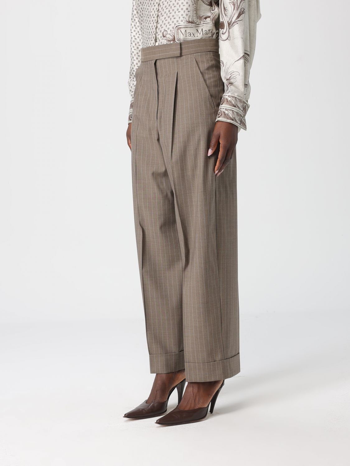 Max Mara Pants Woman Beige MAX MARA