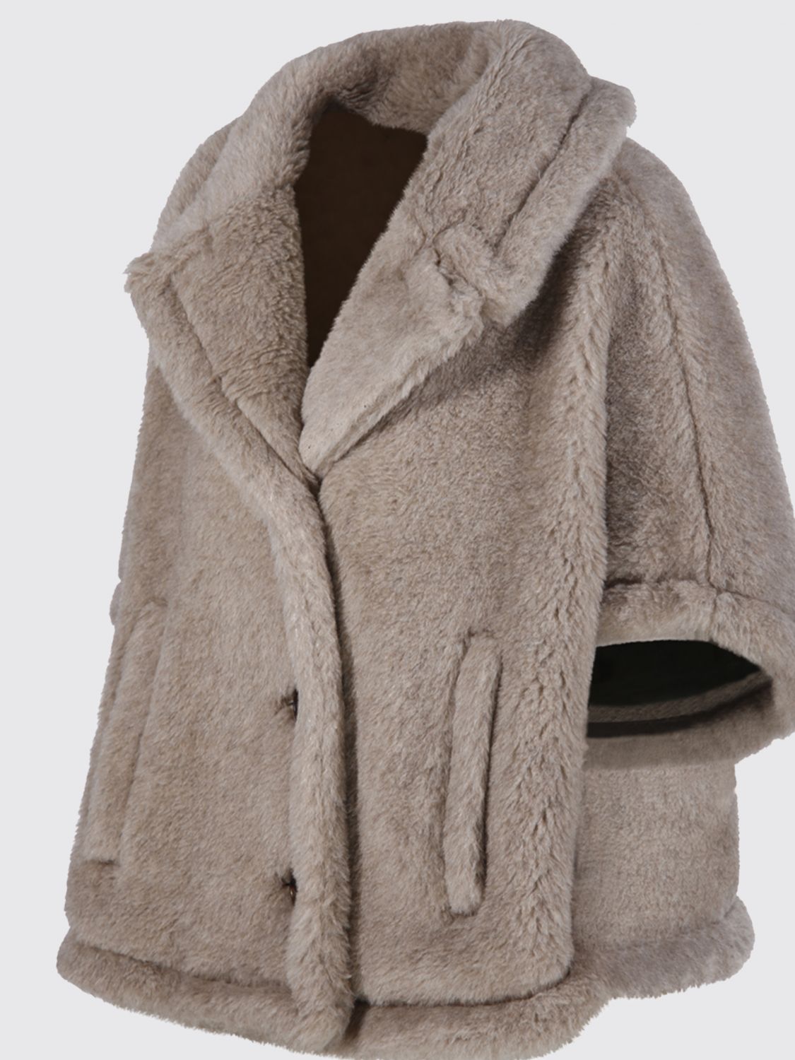 Max Mara Fur Coat Woman Moss Green MAX MARA