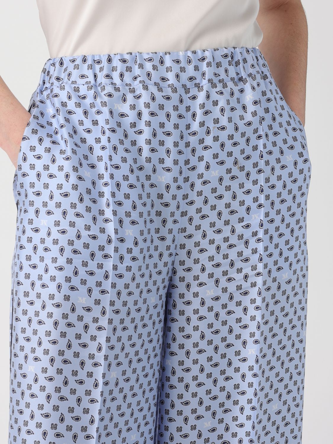 Max Mara Pants Woman Gnawed Blue MAX MARA