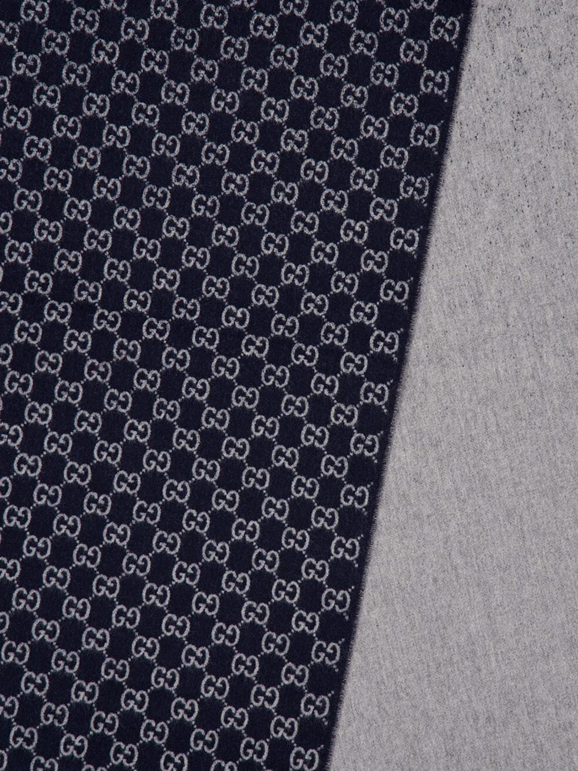 Gucci Scarf Men Grey GUCCI