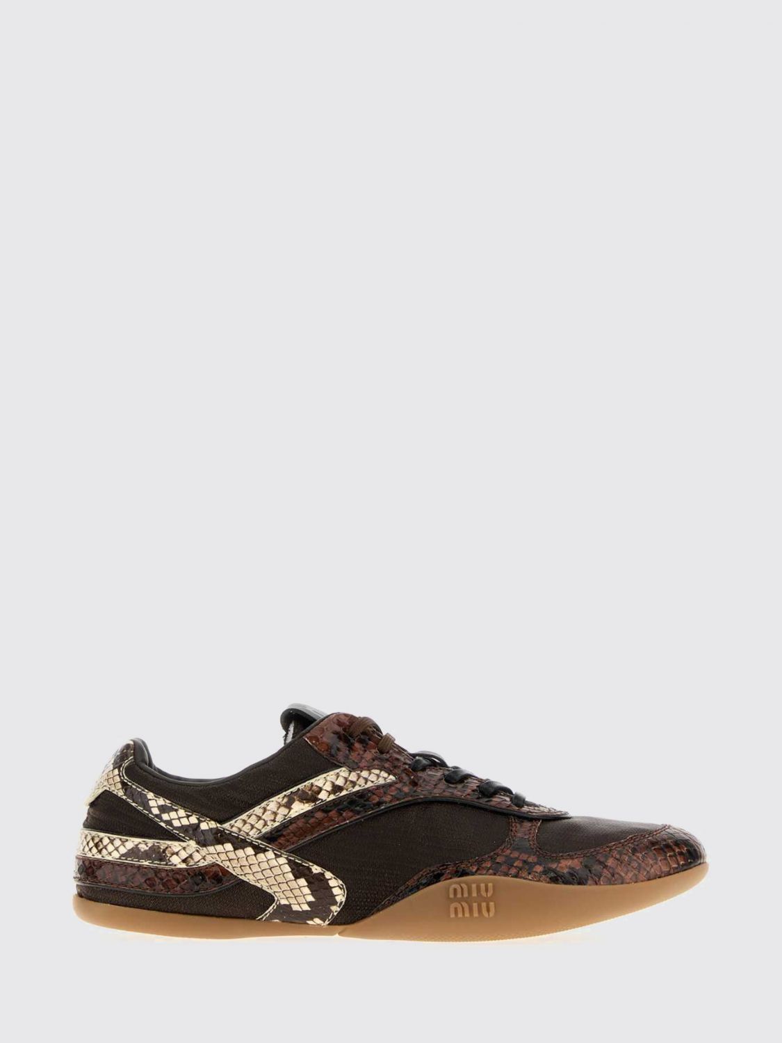 Nylon And Python Print Leather Sneakers Miu Miu MIU MIU