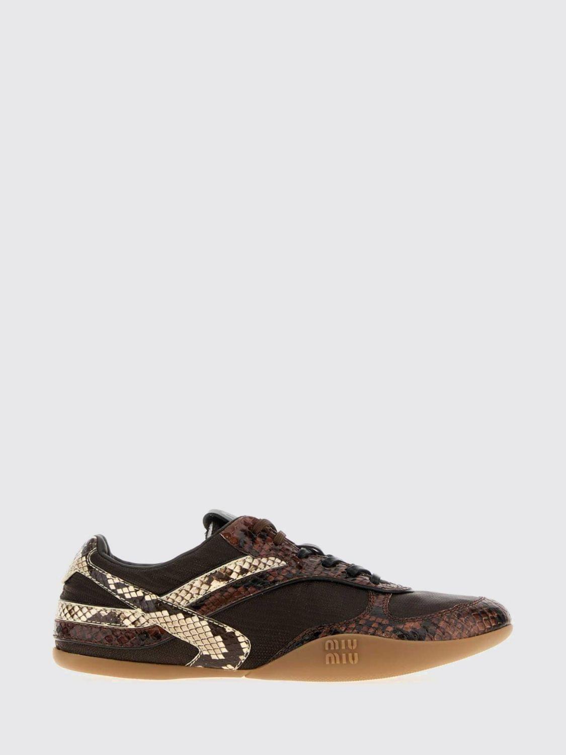 Nylon And Python Print Leather Sneakers Miu Miu MIU MIU