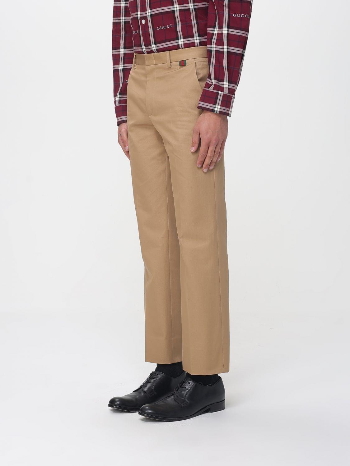 Gucci Pants Men Camel GUCCI
