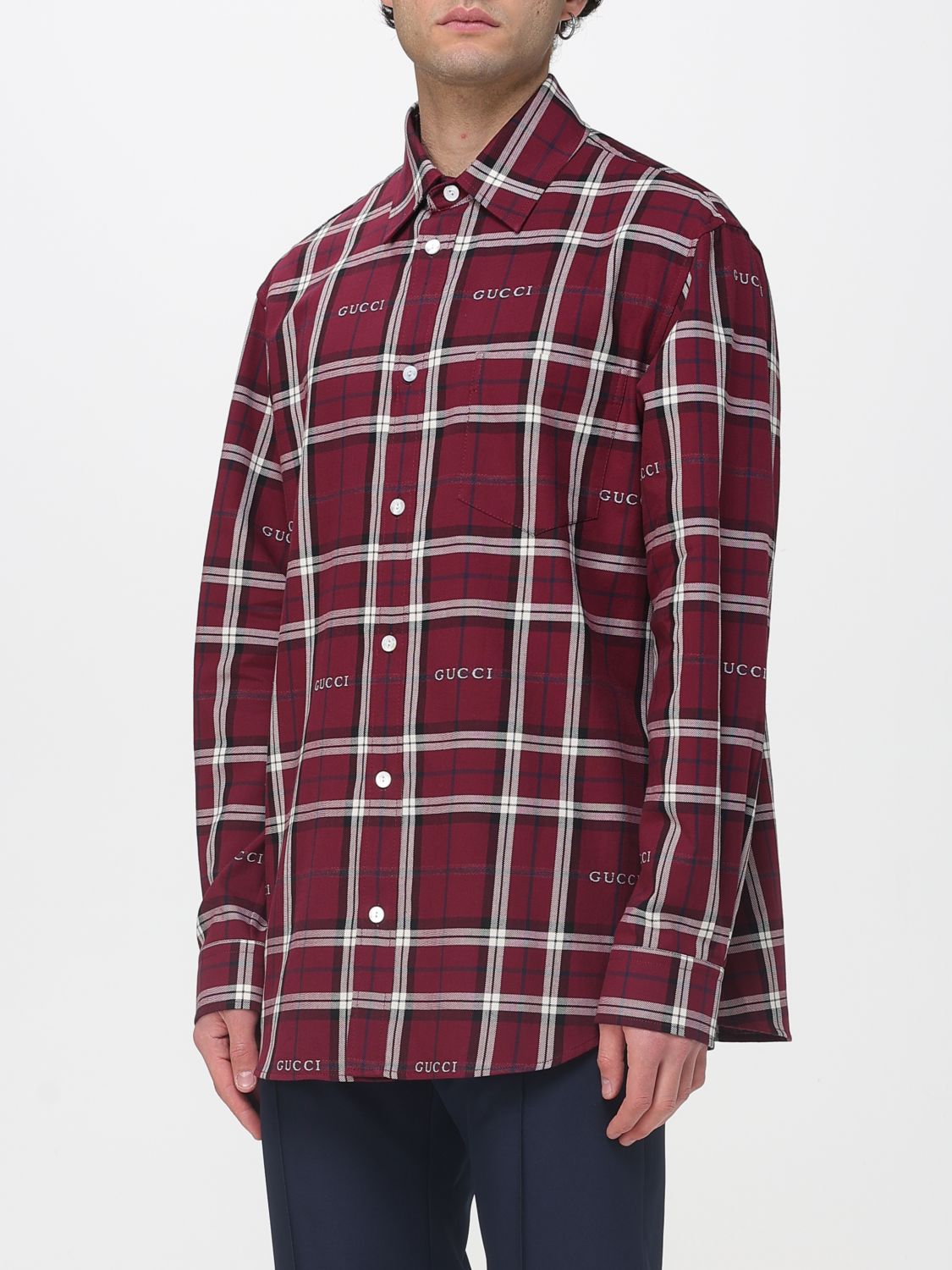 Gucci Shirt Men Burgundy GUCCI