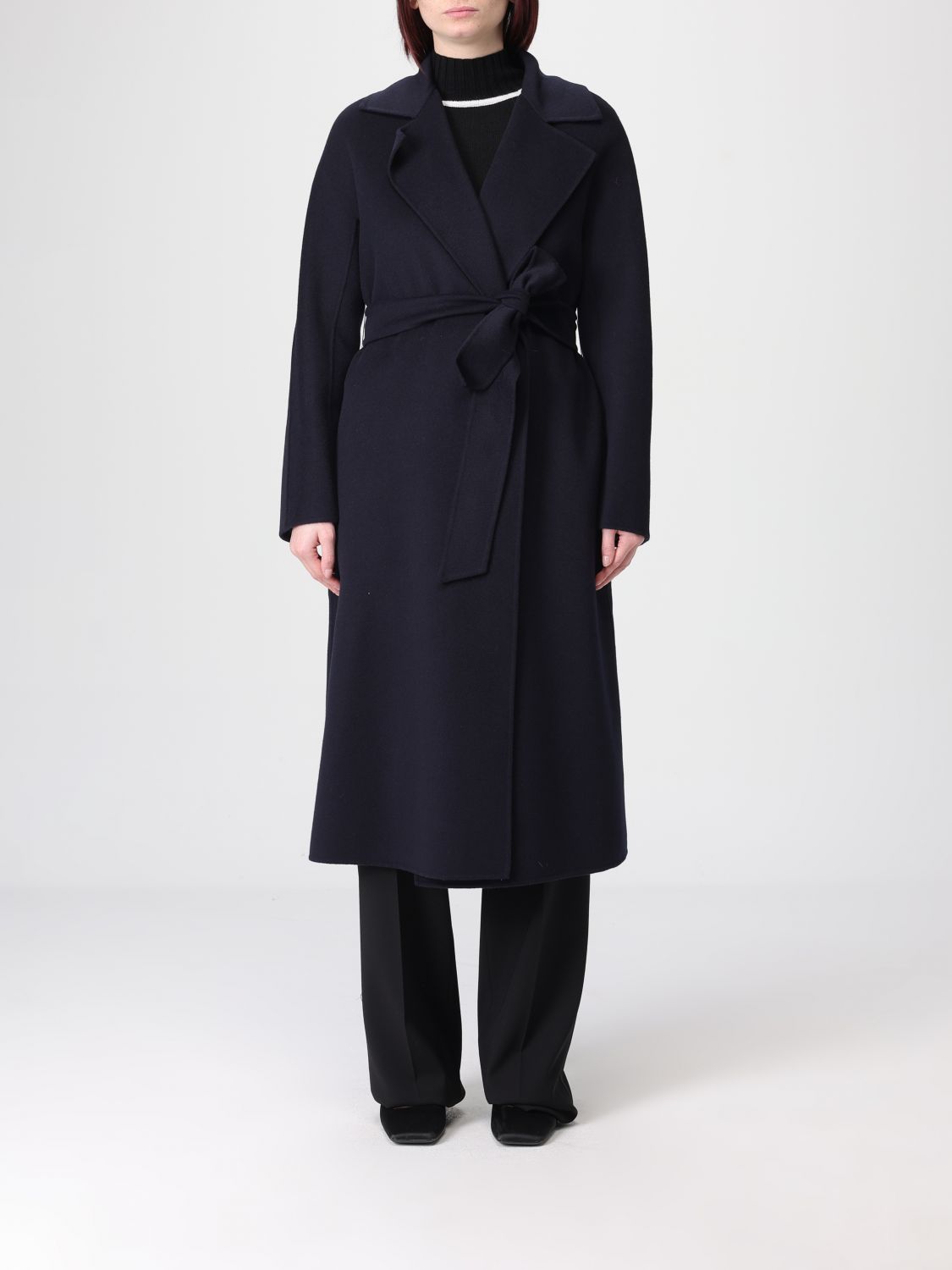 Max Mara Studio Coat Woman Blue MAX MARA STUDIO