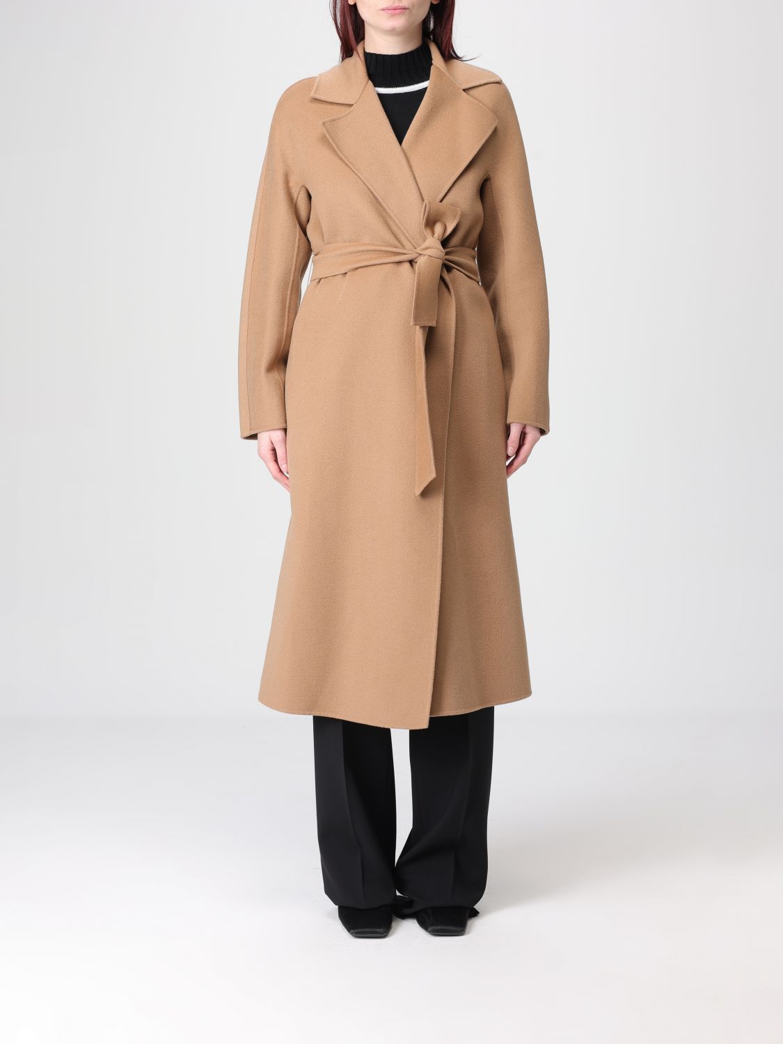 Max Mara Studio Coat Woman Camel MAX MARA STUDIO