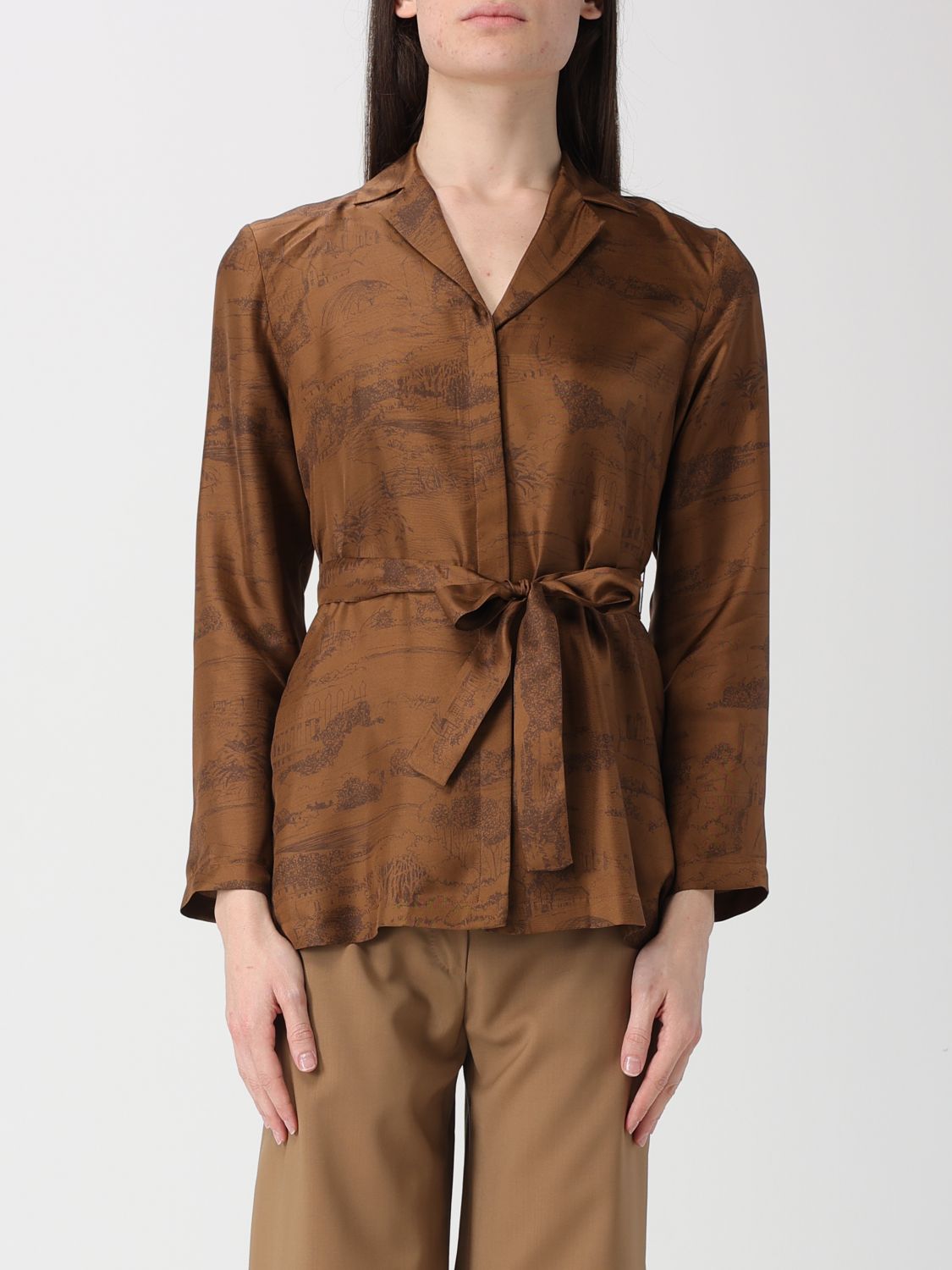 Max Mara Studio Shirt Woman Brown MAX MARA STUDIO