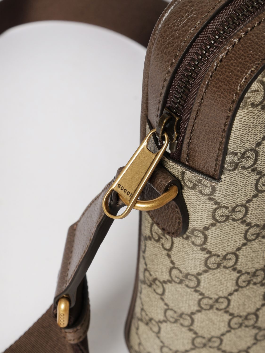 Gucci Men Ophidia Gg Supreme Canvas Crossbody Bag Gucci With Web Stripe GUCCI