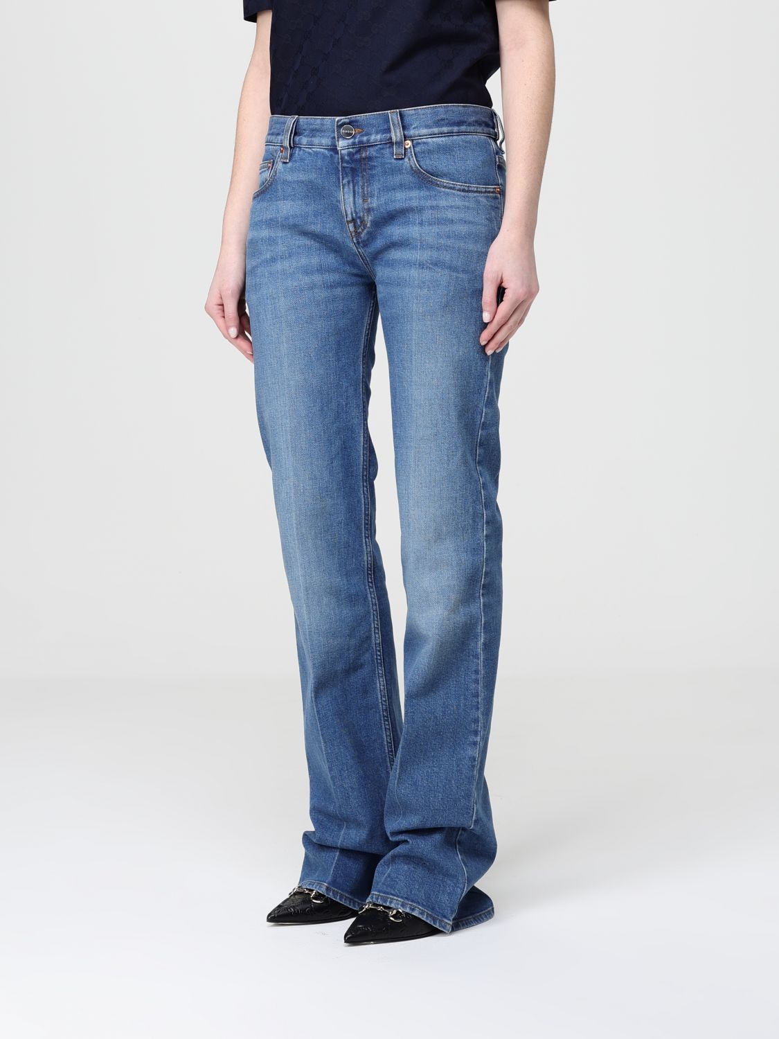 Gucci Jeans Woman Gnawed Blue GUCCI