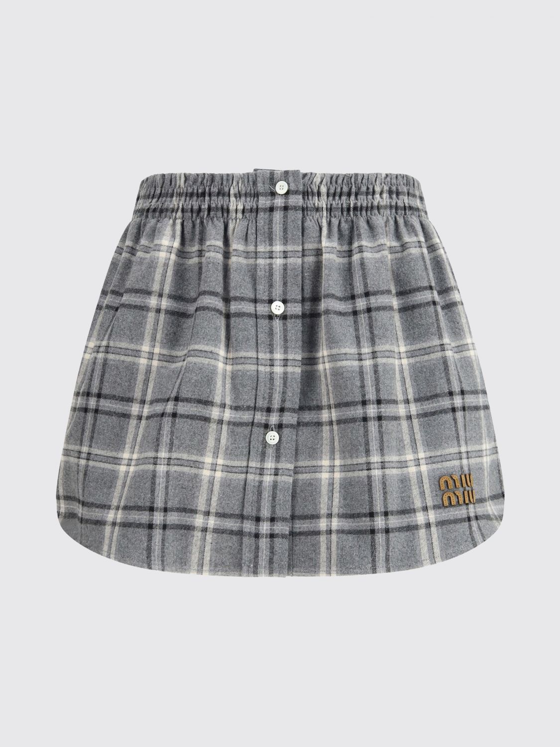 Miu Miu Women Tartan Cotton Skirt Miu Miu MIU MIU