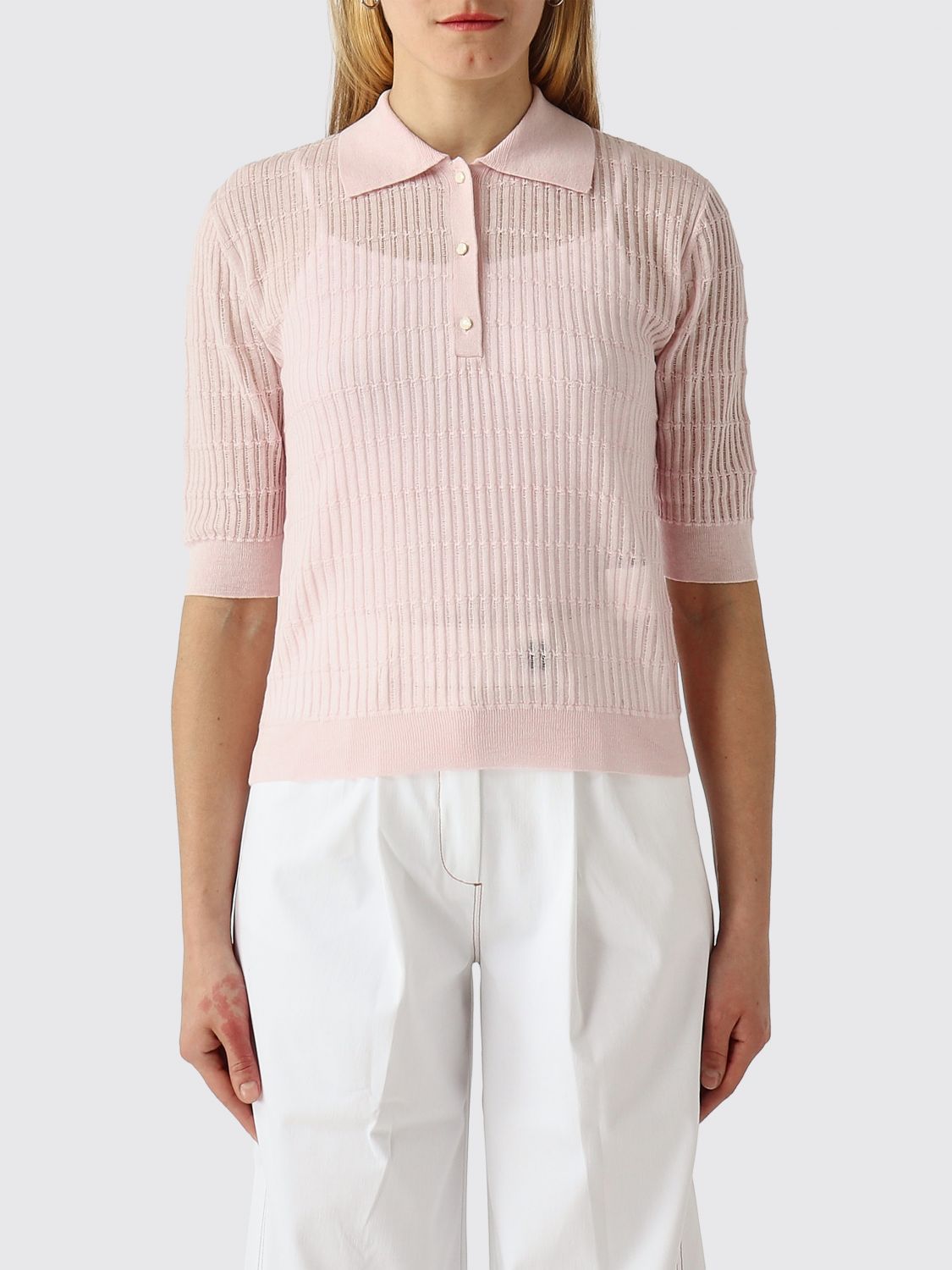 Max Mara Studio Polo Shirt Woman Pink MAX MARA STUDIO