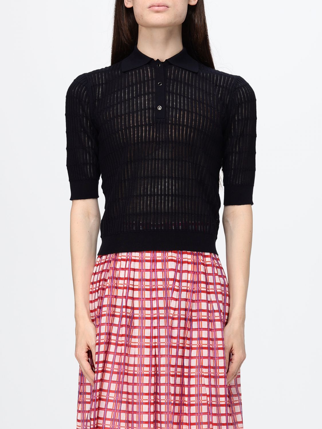 Max Mara Studio Polo Shirt Woman Navy MAX MARA STUDIO
