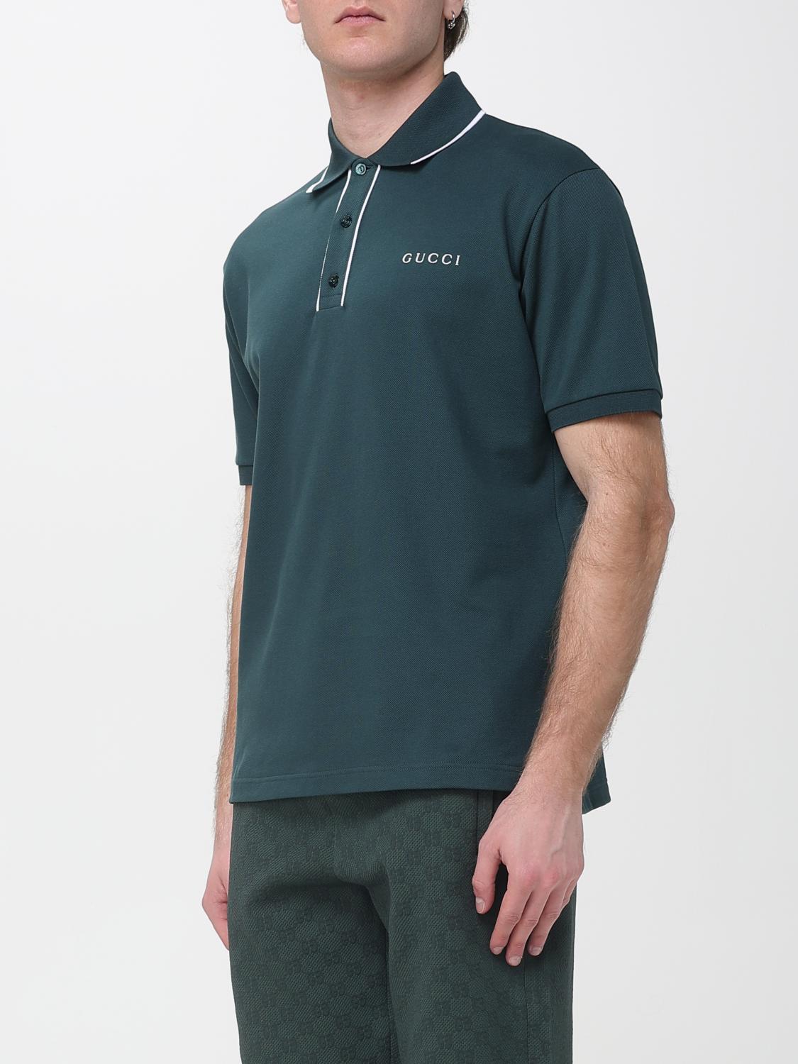 Gucci Polo Shirt Men Petroleum Blue GUCCI