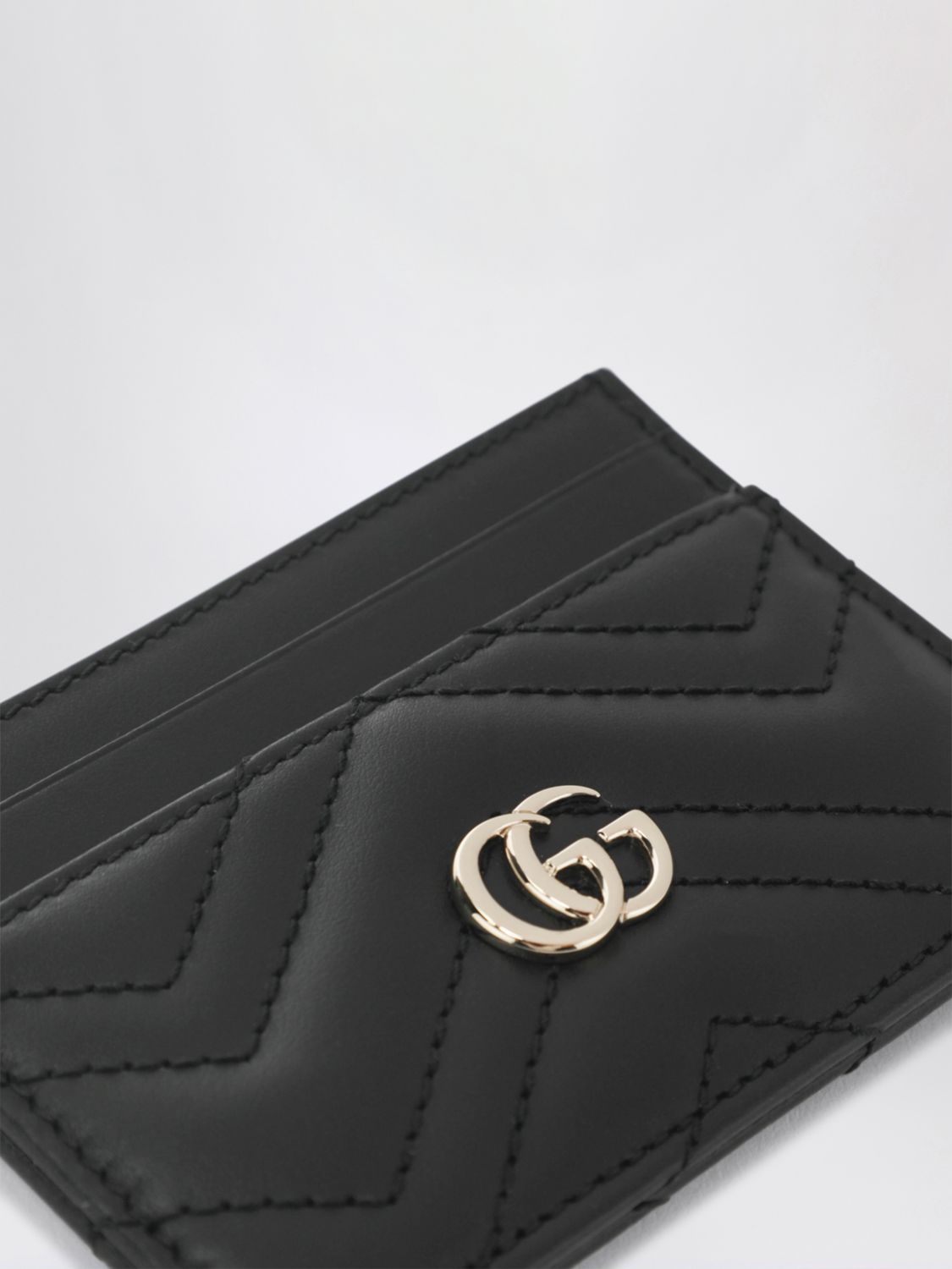 Gucci Men Gucci Gg Chevron Leather Card Holder GUCCI