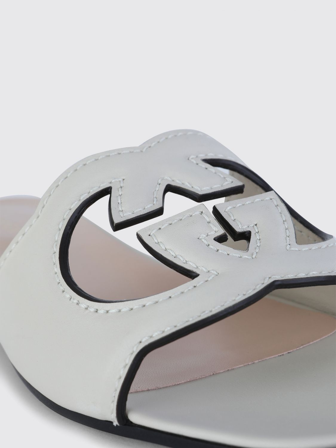 Gucci Smooth Leather Mules With Gg Monogram And Square Toe GUCCI