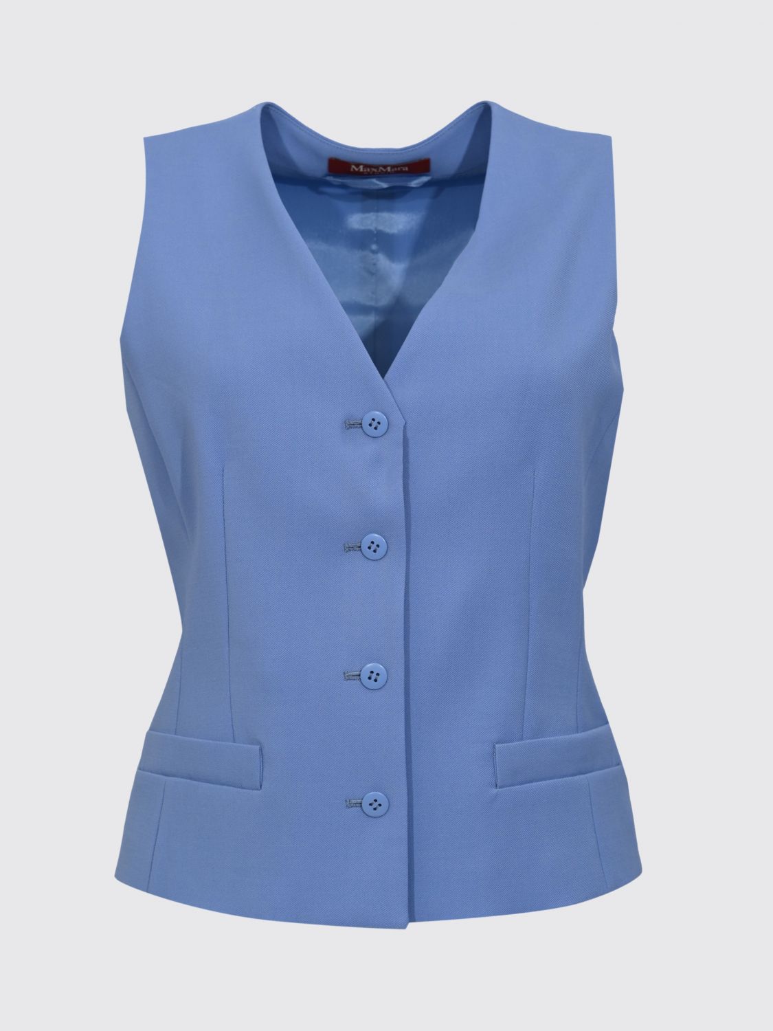 Max Mara Studio Waistcoat Woman Sky Blue MAX MARA STUDIO