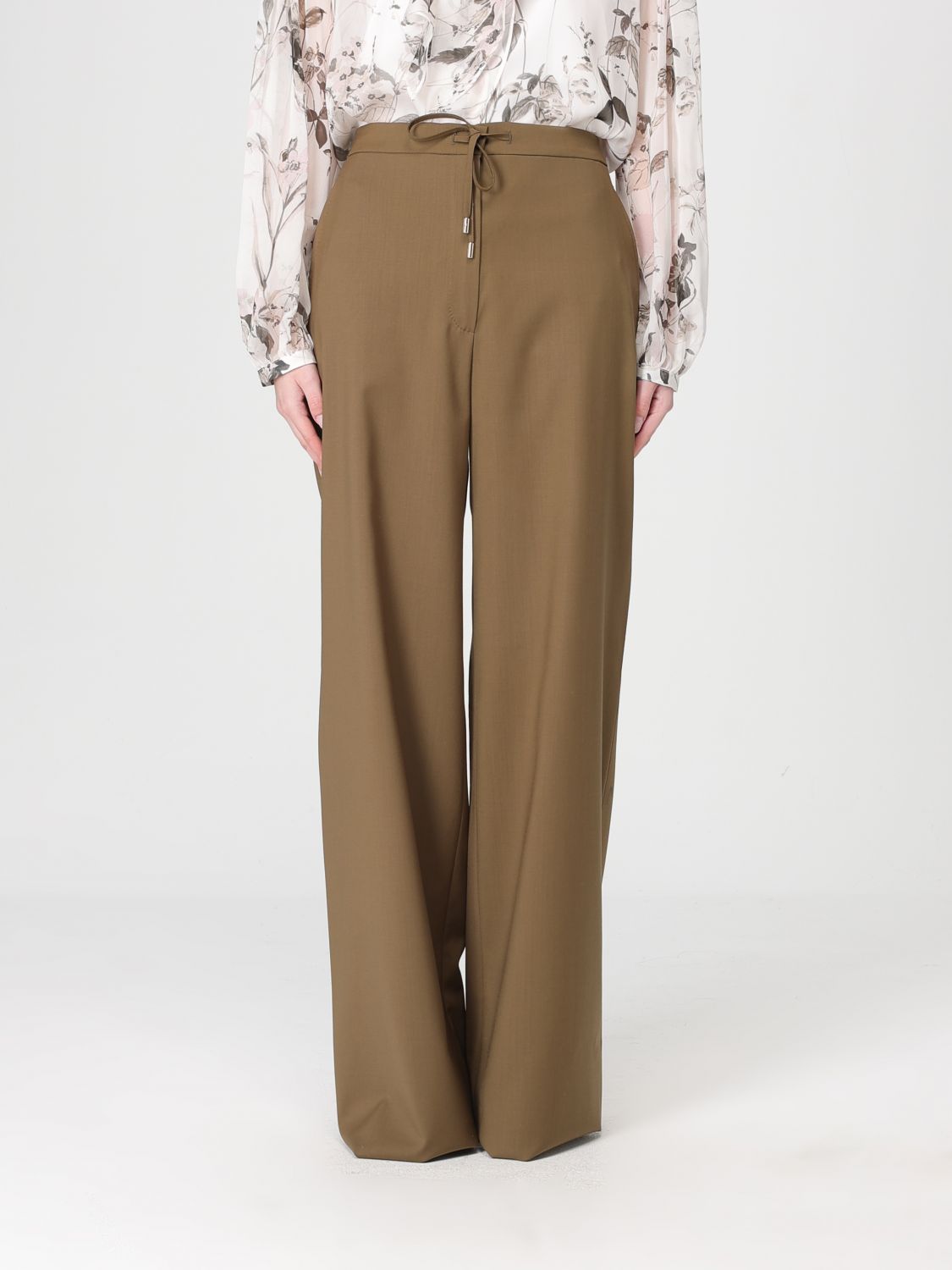 Max Mara Studio Pants Woman Kaki MAX MARA STUDIO