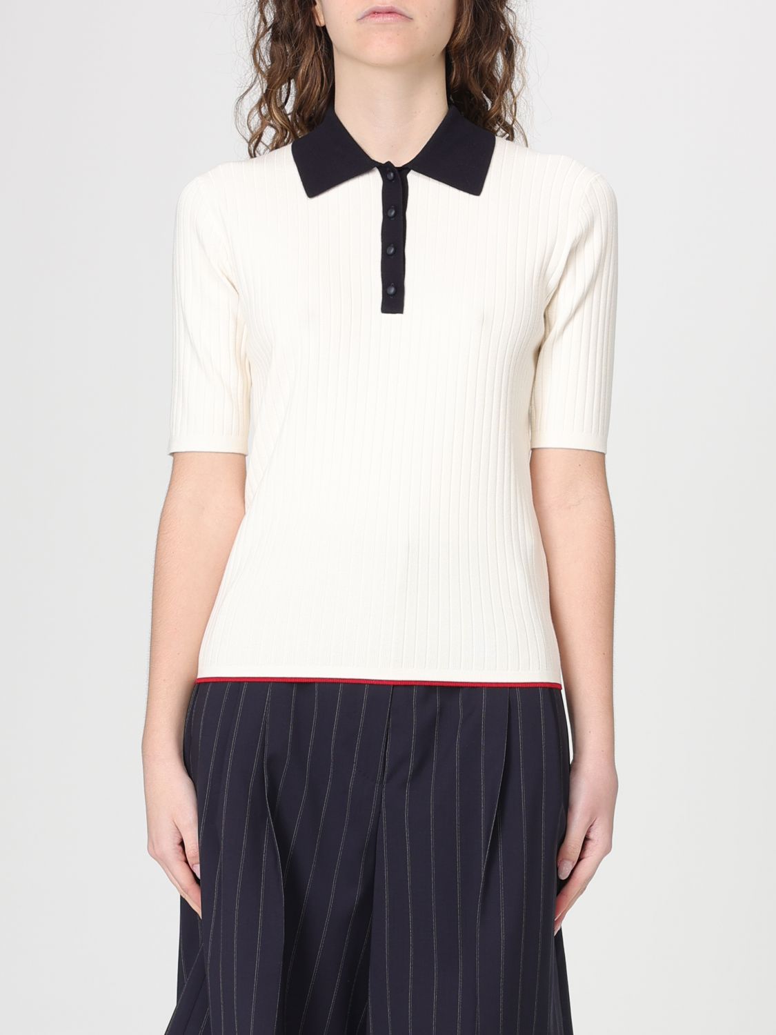 Max Mara Studio Polo Shirt Woman White MAX MARA STUDIO
