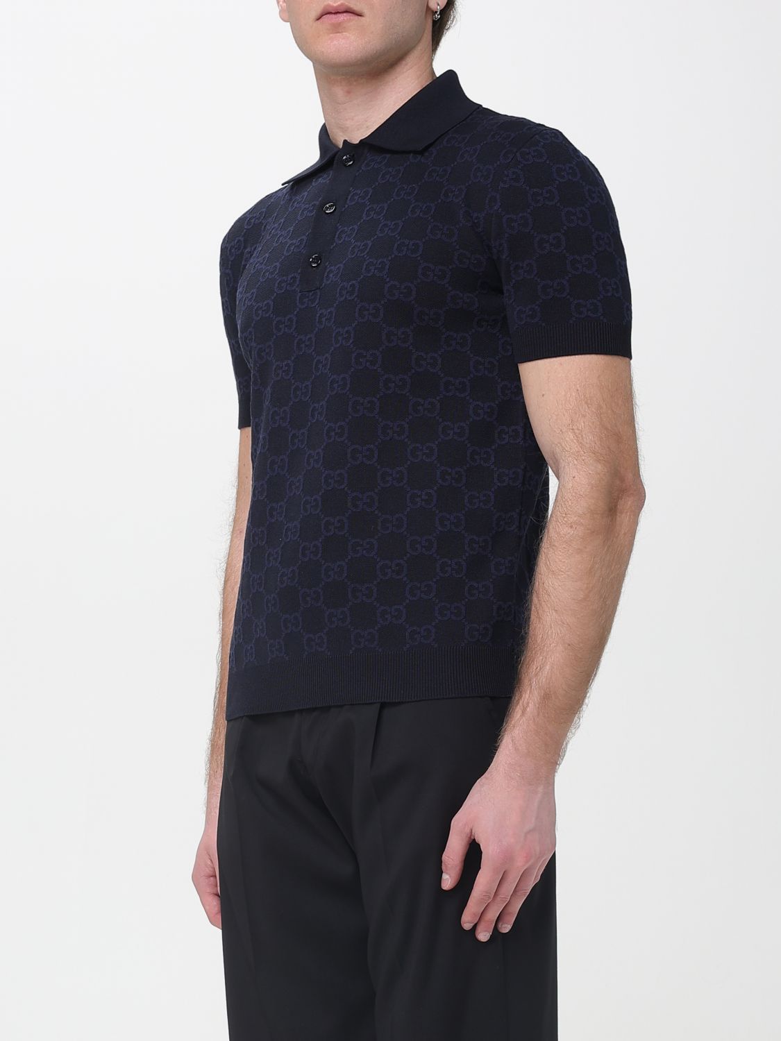 Gucci Polo Shirt Men Blue GUCCI