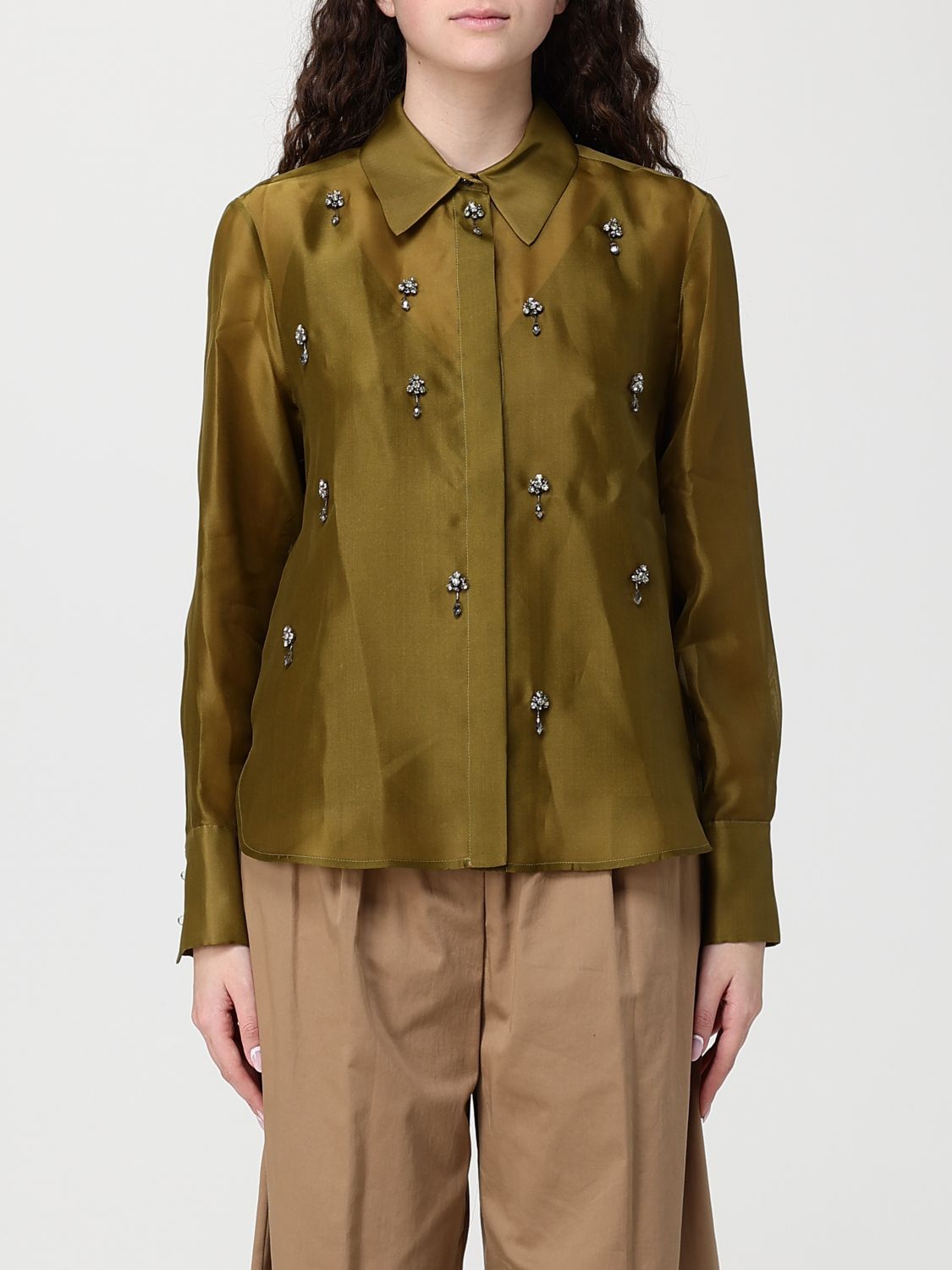 Max Mara Studio Shirt Woman Olive MAX MARA STUDIO