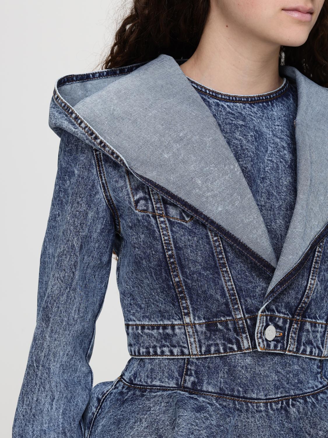 AlaiA Women Denim Hooded Jacket AlaiA ALAIA