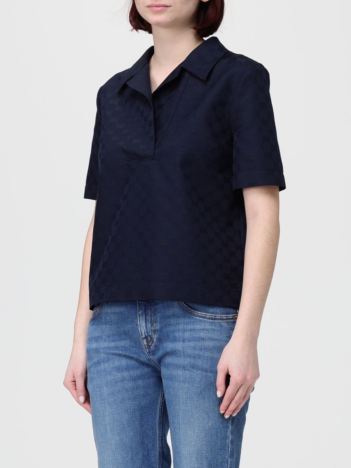 Gucci Polo Shirt Woman Blue GUCCI