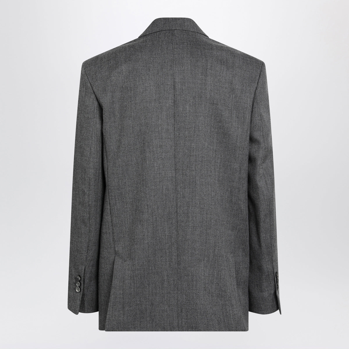 Ami Paris Double-Breasted Carbon Grey Virgin Wool Blazer Men AMI PARIS