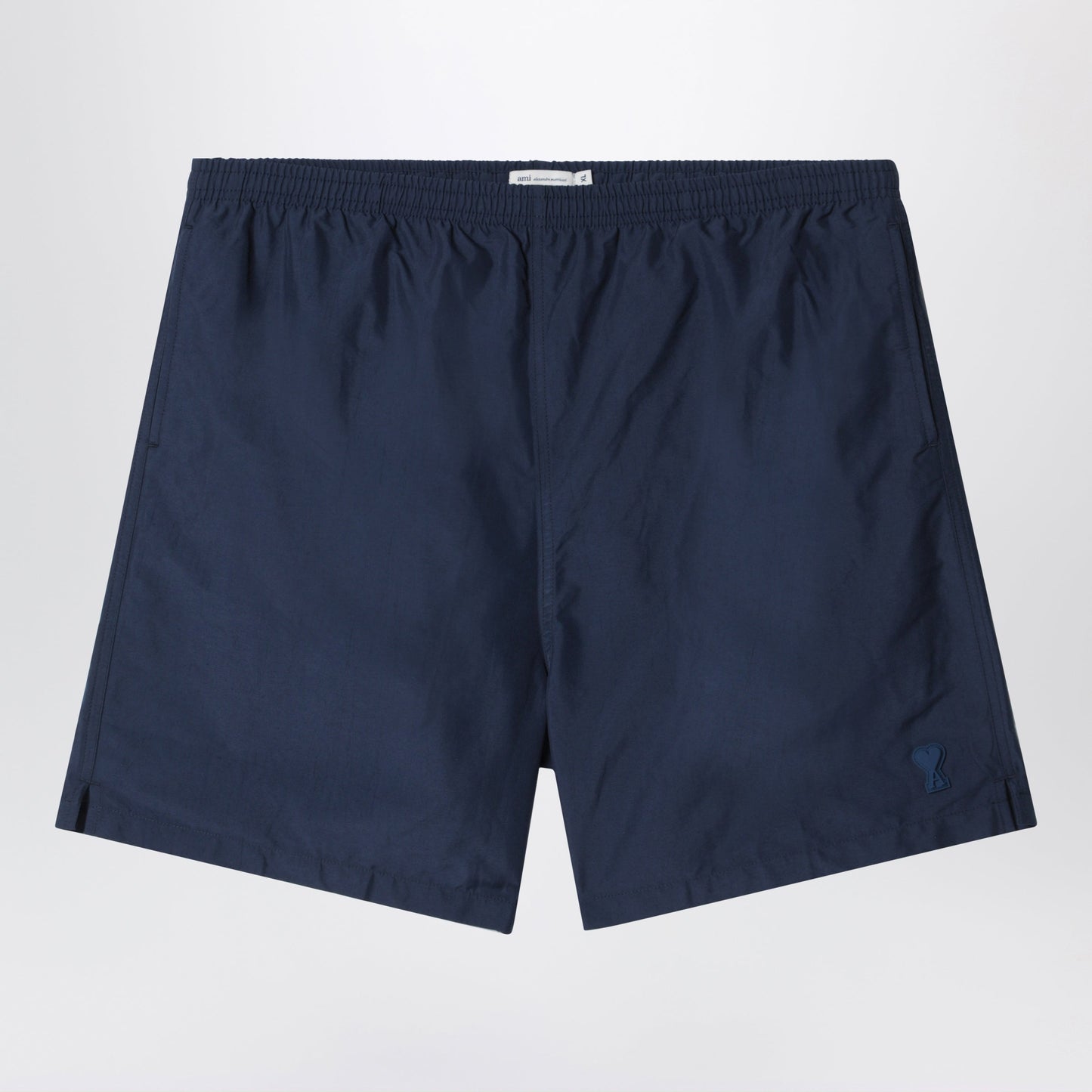Ami Paris Ami De Coeur Short Swim Shorts In Polyamide, Ink Men AMI PARIS