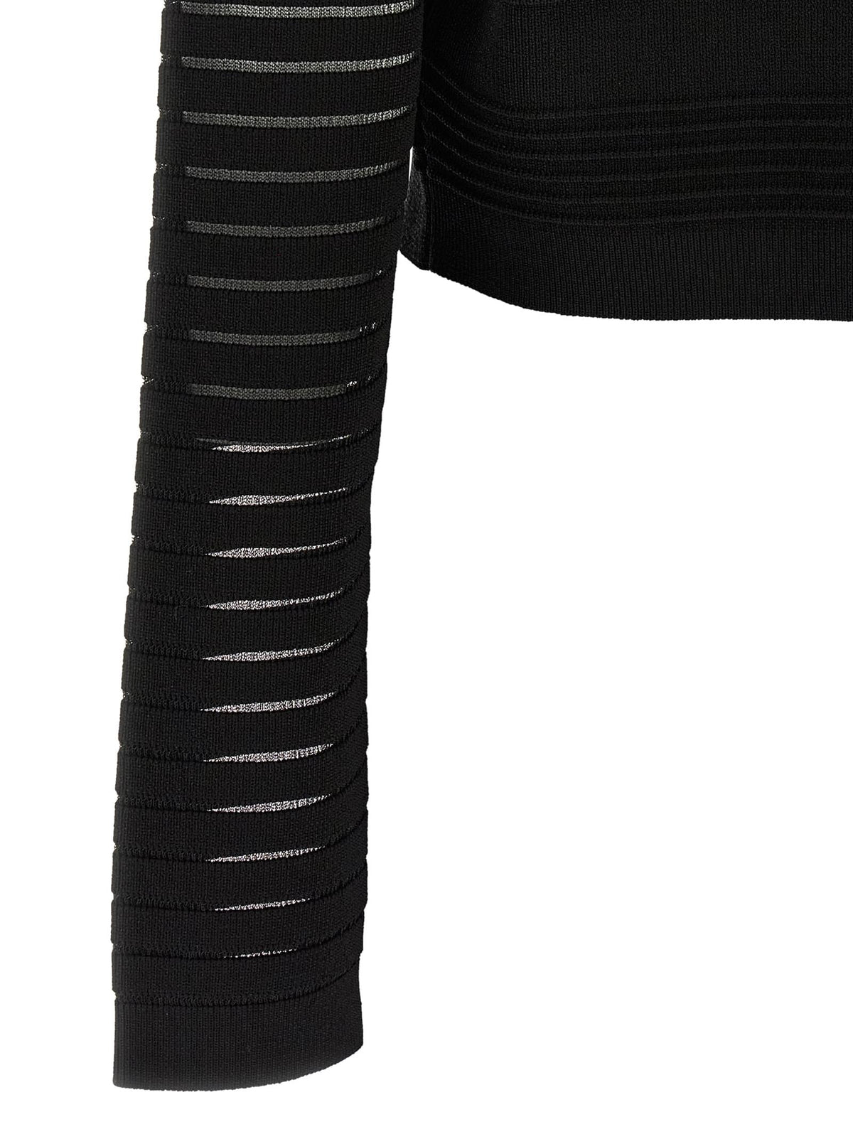 Balmain Women Semi-Transparent Stripes Cardigan BALMAIN