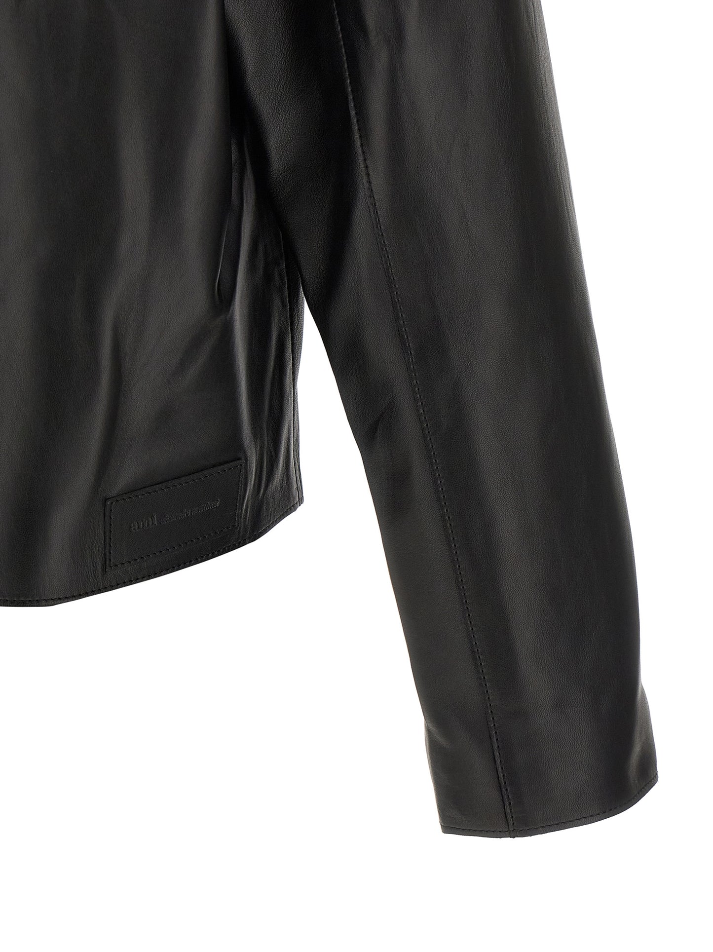 Ami Paris Men Leather Jacket AMI PARIS