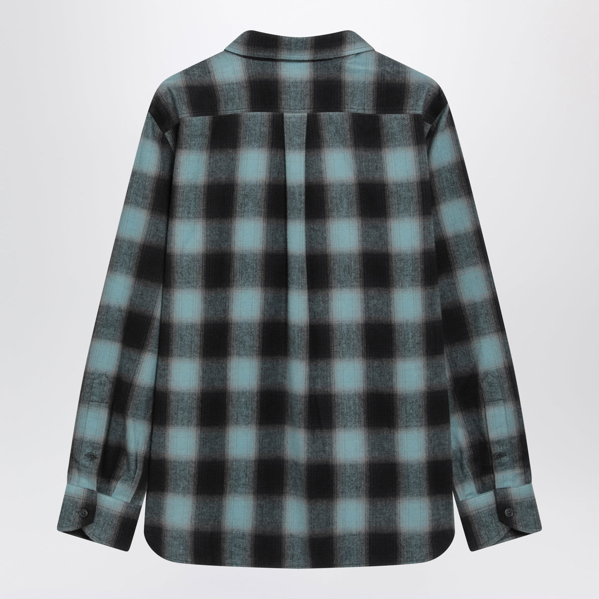 Tom Ford Gray And Blue Cotton Flannel Shirt Men TOM FORD