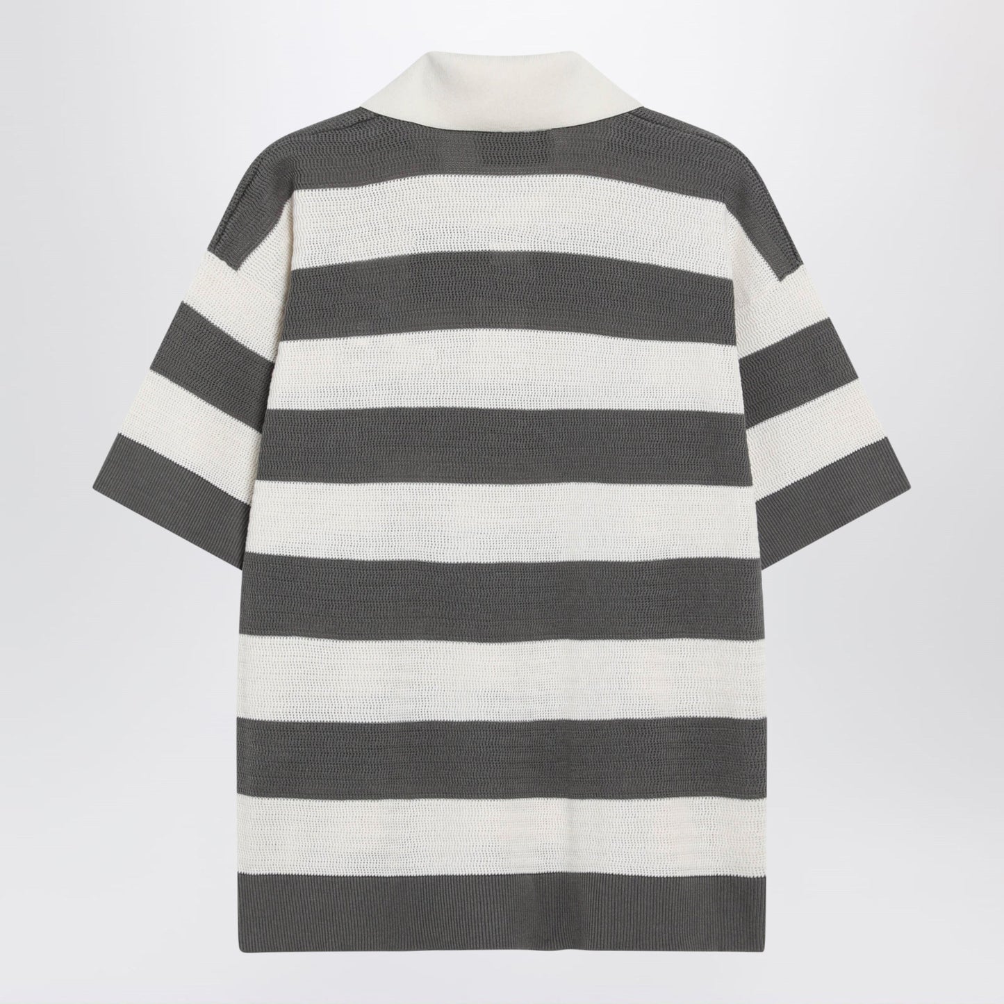 Ami Paris Ami De Coeur Striped Cotton Knit Polo Shirt Men AMI PARIS