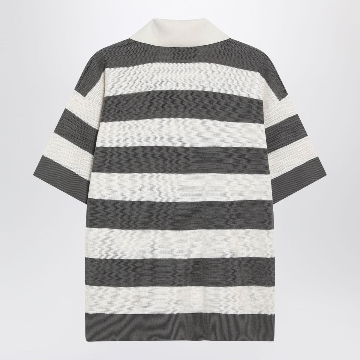 Ami Paris Ami De Coeur Striped Cotton Knit Polo Shirt Men AMI PARIS
