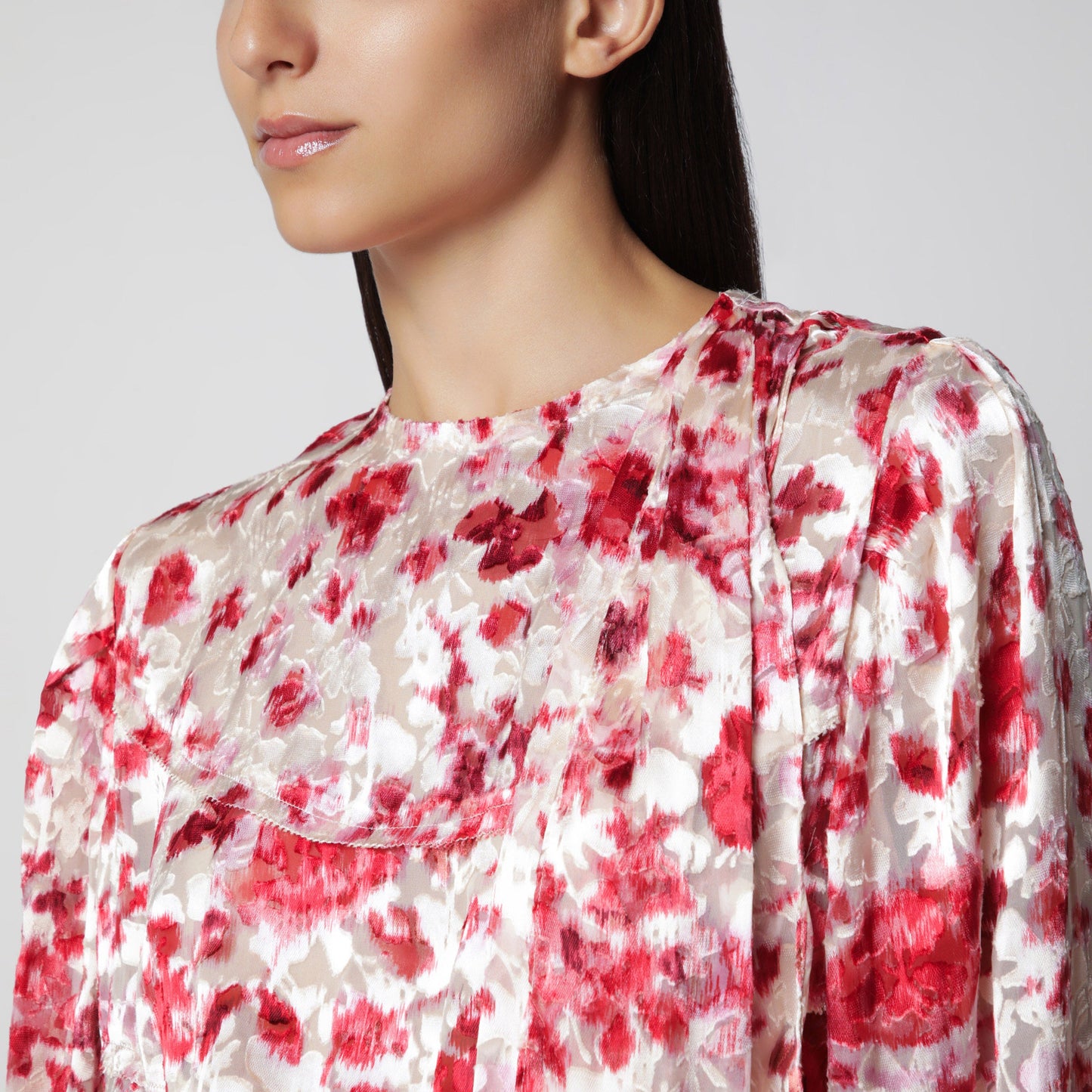 Isabel Marant Firma Blouse In Printed Silk Devore Georgette Women ISABEL MARANT