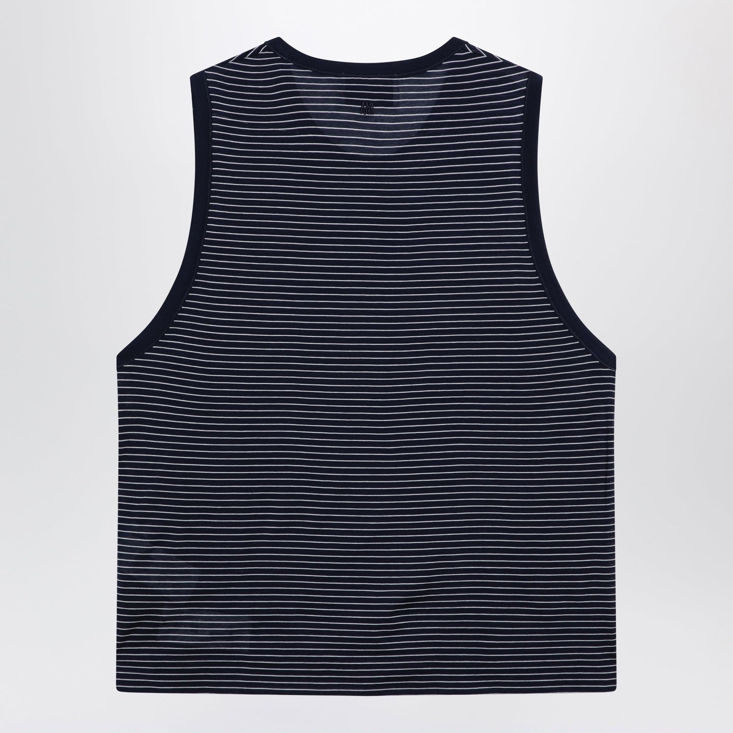 Ami Paris Striped Tank Top Ink/White With Logo Men AMI PARIS