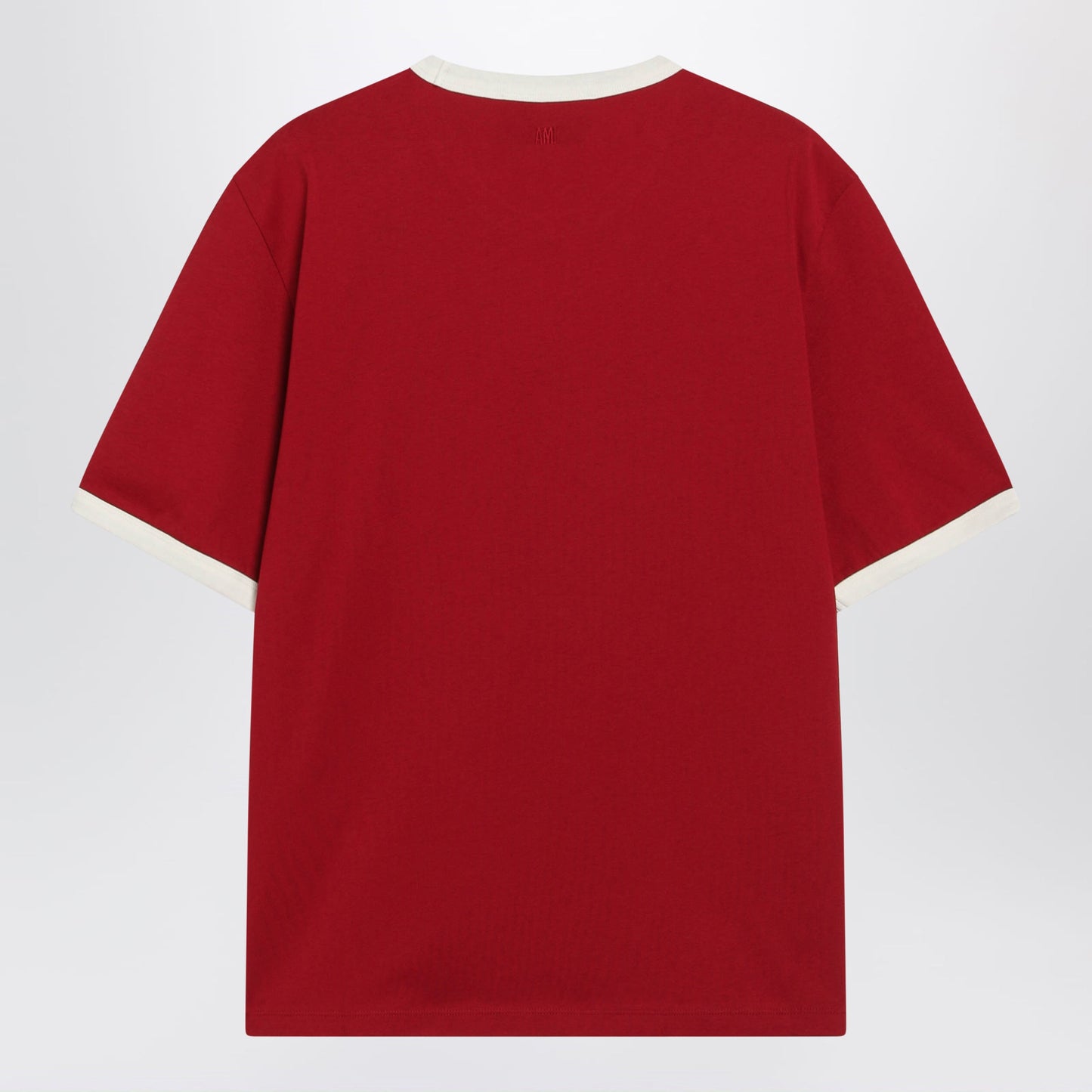 Ami Paris Ruby Red/Ivory Ami De Coeur Cotton T-Shirt Men AMI PARIS