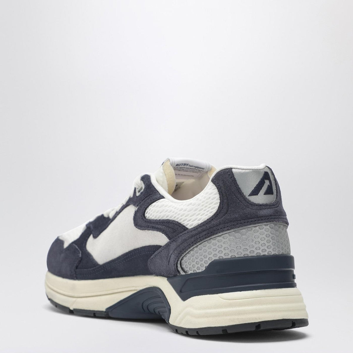 Autry Hyperway Sneakers In Blue And Silver Mesh And Suede Men AUTRY