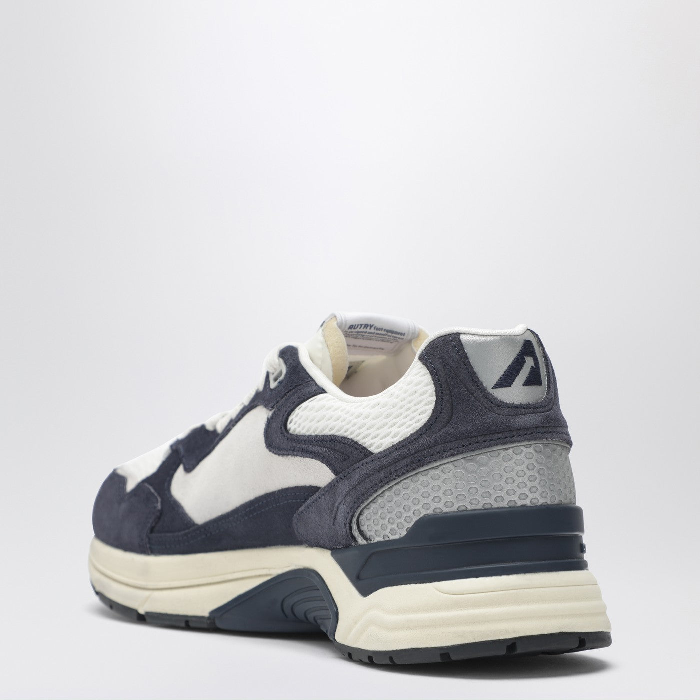 Autry Hyperway Sneakers In Blue And Silver Mesh And Suede Men AUTRY
