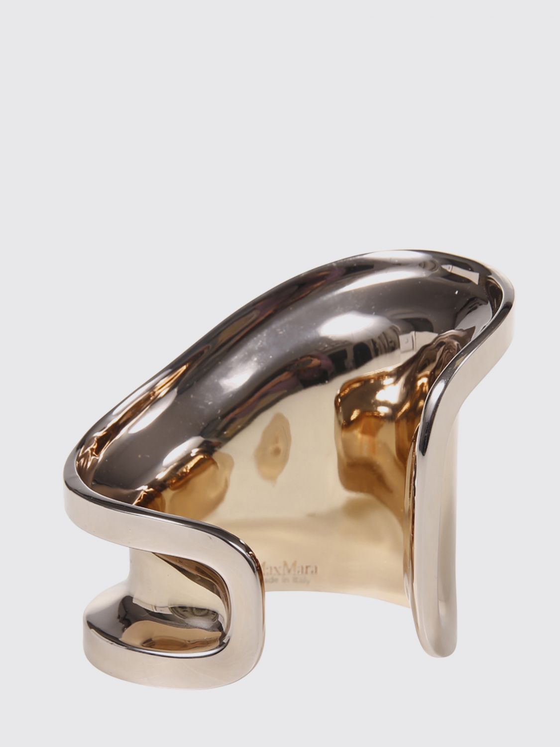 Max Mara Women Asymmetric Rigid Bracelet Max Mara In Galvanized Metal MAX MARA